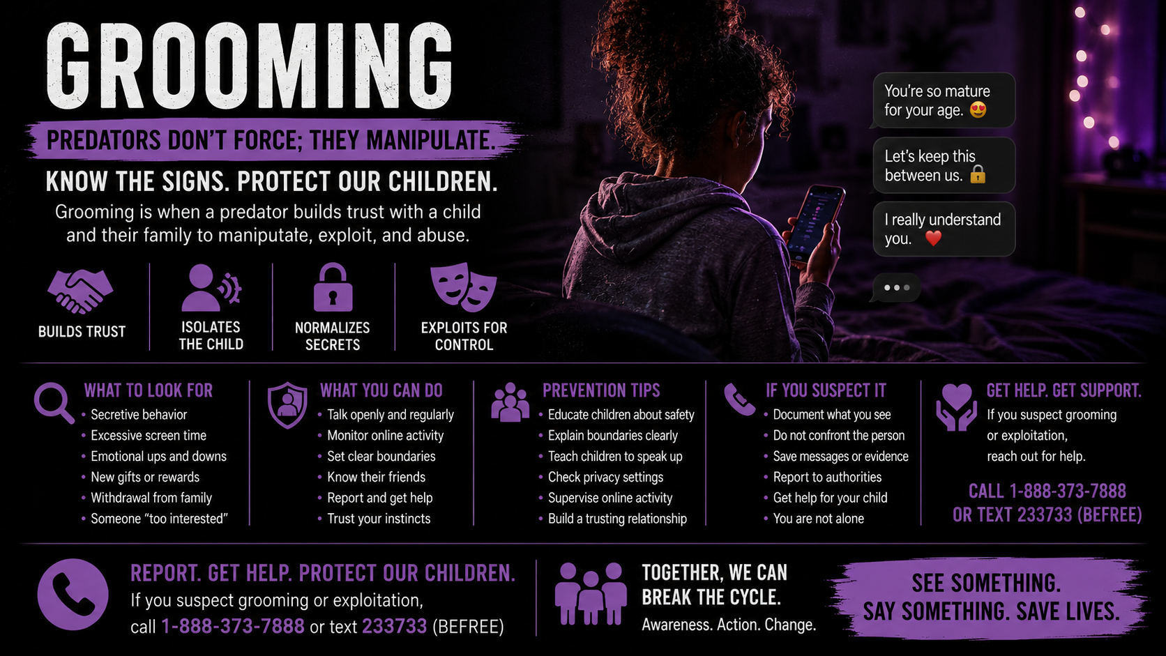Grooming awareness graphic
